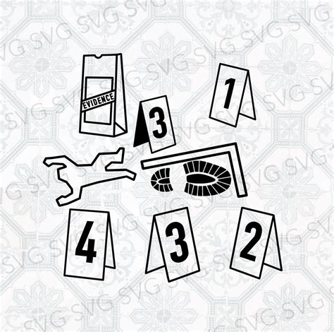 Crime Scene SVG Crime Scene Markers Svg Evidence Marker Cut - Etsy UK