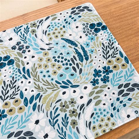 Waterfall Floral Desk Mat – Blue Floral Functional Office Accessory ...