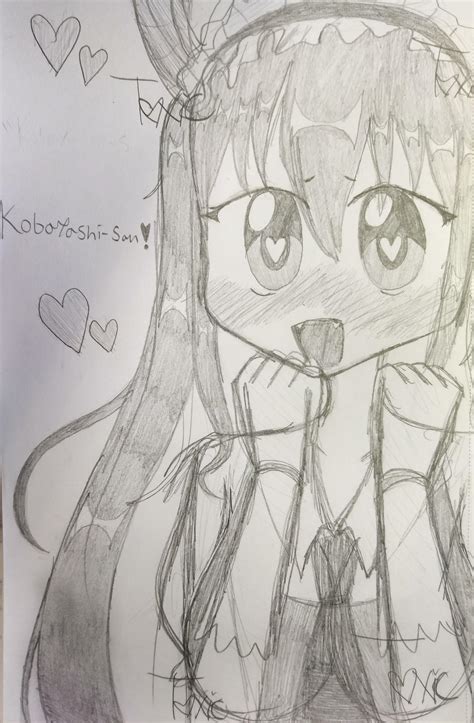 (oc) I drew tohru during class today : r/DragonMaid