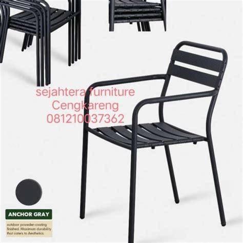 Promo Kursi Aluminium Warna Abu Abu Kursi Taman Outdoor Kursi Cafe