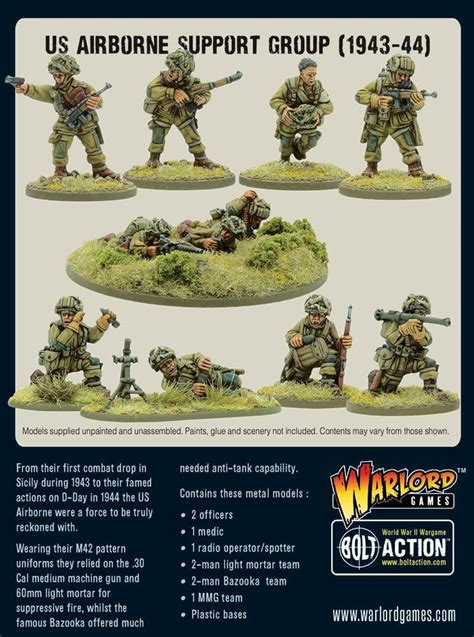 Warlord Games Bolt Action Us Airborne 28mm Airborne Support Group 1943