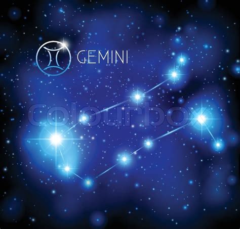 Abstract space background with stars and Gemini constellation | Stock ...