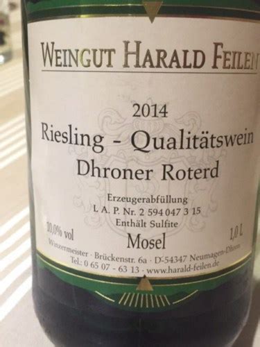 Harald Feilen Dhroner Roterd Riesling Vivino