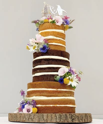 Three Tier Fully Naked Cake With Floral Decor 365 Bakezillas