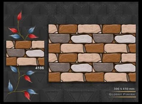 Ceramic Mosaic Multicolor 12x18 Elevation Wall Tiles Thickness 5 10