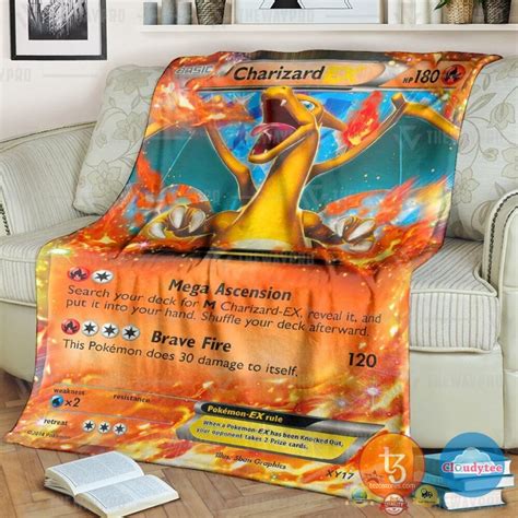 Anime Pokemon Charizard Cards Blanket Hot Sale 2024