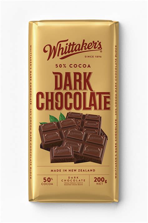 Whittakers Blocks Dark Chocolate 50 200gmpack 14 Packs Per Carton