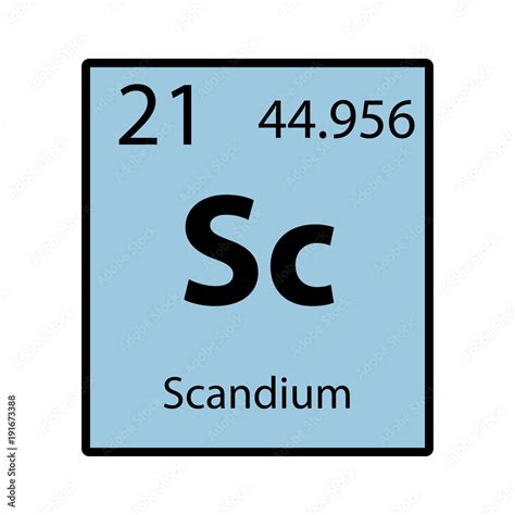 Scandium periodic table element color icon on white background vector ...