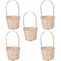 Happyyami Pcs Wicker Basket With Handle Mini Picnic Basket Flower