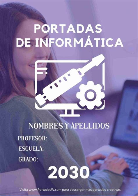 Portada De Informática Para Cuadernos A4 Portadas Word