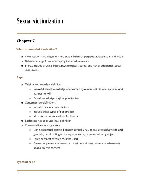 Chapter 7 Lecture Notes 7 Sexual Victimization Chapter 7 What Is