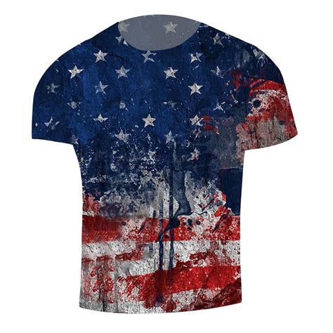 Pmuybhf Male Oversized Gym T Shirts For Men Th Of July Shirt Menflag