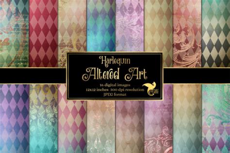 Harlequin Altered Art Textures Graphic By Digital Curio Creative Fabrica