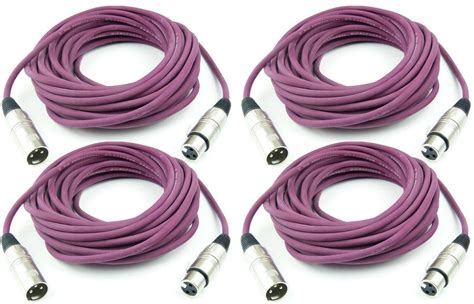 4 X Mikrofonkabel 10 M Adam Hall LILA PURPLE XLR Male Female DMX