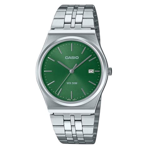 Casio Standard Analog Stainless Steel Green Dial Quartz MTP B145D 3AV