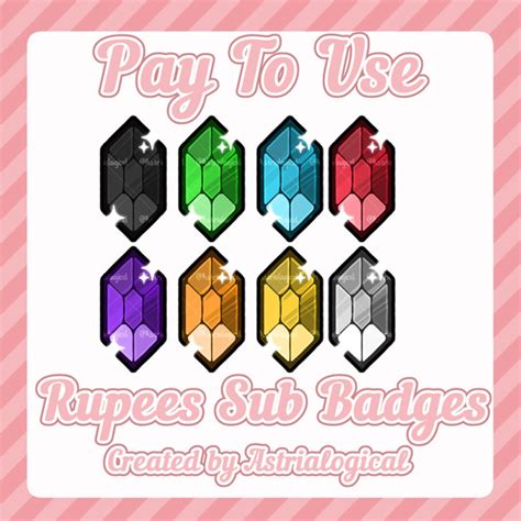 Premade Sub Badges Rupees Etsy