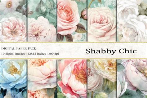 Shabby Chic Floral Digital Papers Graphic By BonaDesigns Creative Fabrica