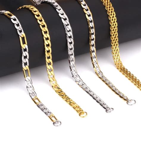 6mm 55cm Different Style Fashion Necklace Chain Men Women Jewelry Gold ...