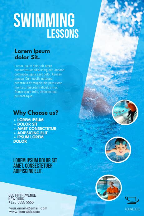 Swimming Lessons Flyer Template Postermywall