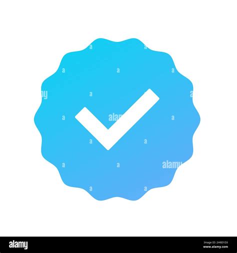 Approved Icon White Check Mark With Blue Circle Shape Sparkle Star