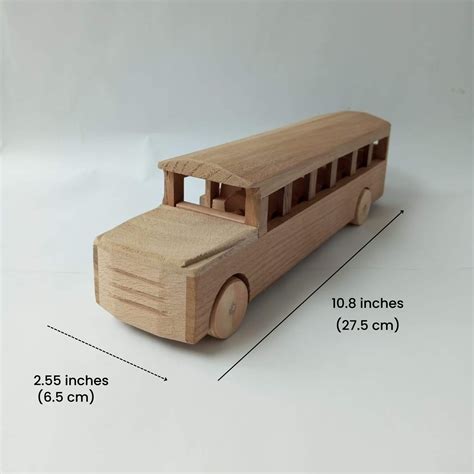 Wooden School Bus Toy, Wooden Toy School Bus, Original Wooden School ...