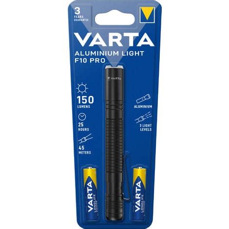 Varta Torche Varta Aluminium Light F Pro Piles Incluses Lumens