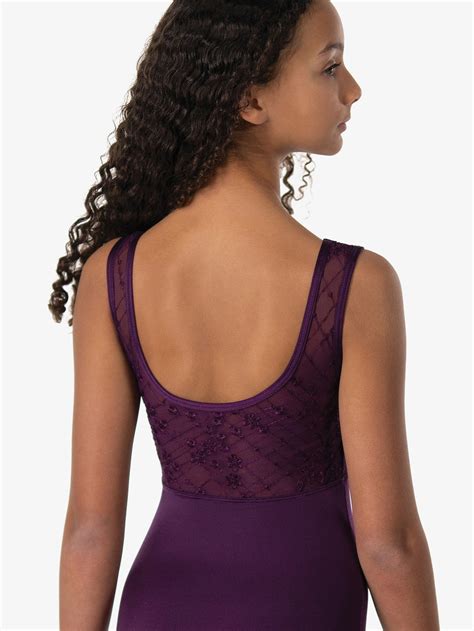 Womens Embroidered Illusion Leotard Tanks Suffolk 2427a