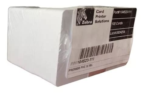 100 Tarjetas Premier Pvc Zebra 104523 111 Cr80 30 Milésimas Envío gratis