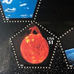 Full Block Of 5 Exploring The Solar System Stamps Year 2000 One