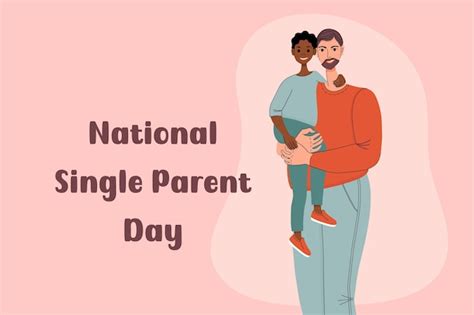 Premium Vector Dad And Son National Single Parent Day Theme Poster