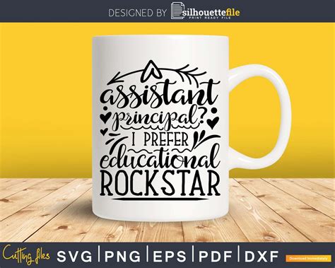 Assistant Principal I Prefer Educational Rockstar Digital Svg Cut File Silhouettefile