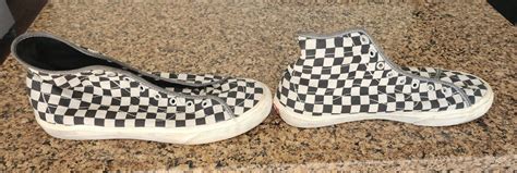 RARE Vans Checkered High top soft-sided Skate shoes M… - Gem