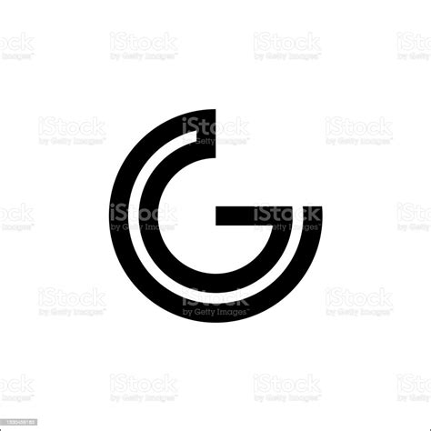 Initial Letter G Mono Line Logo Vector Design Stock Illustration