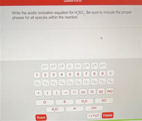 Solved Write The Acidic Ionization Equation For H2SO3 Be Chegg