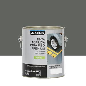 Tinta Acrilica Fosca Para Piso Cinza Escuro 3 6L Luxens Leroy Merlin