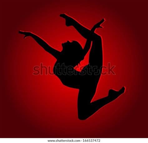 Flexible Dancing Girl High Jump Stock Vector Royalty Free 166537472