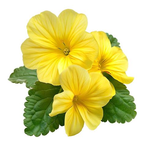 yellow primrose isolated  white background beautiful primrose flower