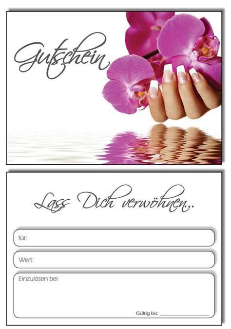 50 Gutscheine Geschenkgutschein Orchidee Nails Nagelstudio 105x148mm