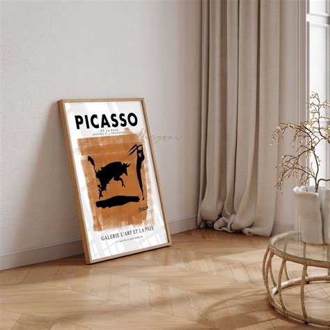 Picasso Bullfight Bull Drawing Printable Wall Art Pablo Picasso Minimalist One Line Museum