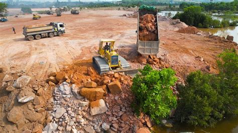 Awesome Powerful Machines At Land Reclamation Process Bulldozer Move