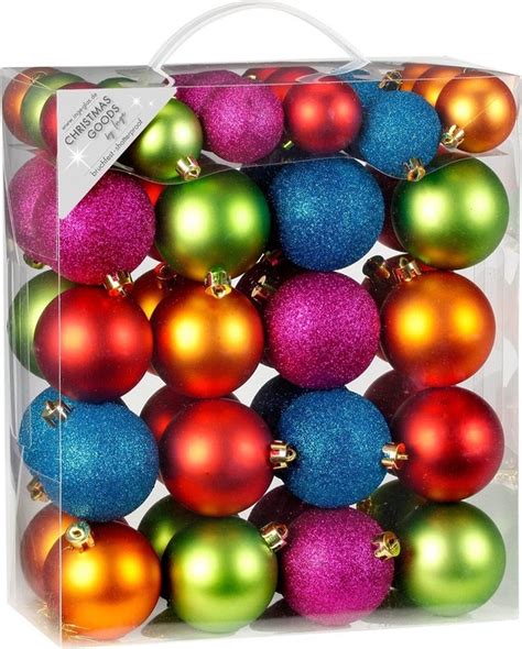 Kerstversiering Kunststof Kerstballen Bonte Mix Kleuren 4 6 8 Cm