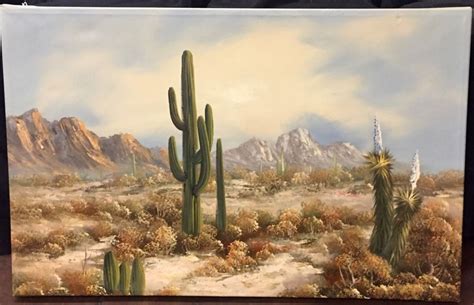 Original Oil Painting of a Desert Scene