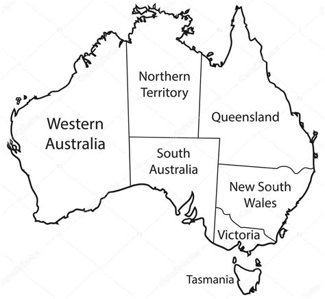 Australia Territories Outline Stock Vector Image by ©Davidscar #66556063