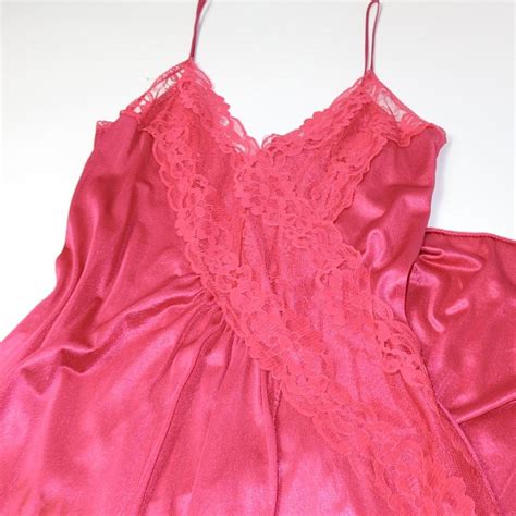 Y2K Pink Lace Lingerie Slip Dress Gorgeous Depop