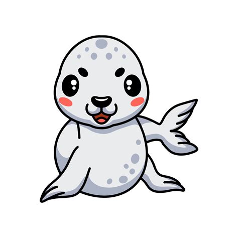 Cute white little seal cartoon 11762387 Vector Art at Vecteezy