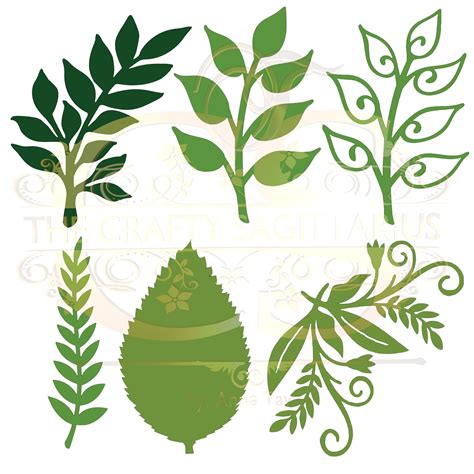 Set Svg Png Dxf Different Leaves For Paper Flowers Etsy Espa A