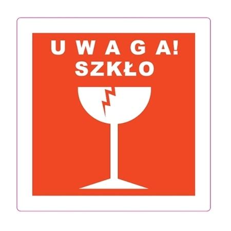 Naklejki Ostrzegawcze UWAGA SZKŁO 100x100mm 100szt NDA081 Cena