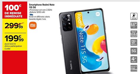 Promo Smartphone Redmi Note 11s 5g Xiaomi Chez Carrefour ICatalogue Fr