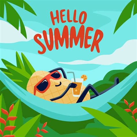 Free Vector Hand Drawn Hello Summer