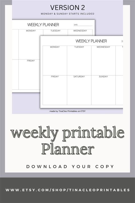 This Is A Printable Weekly Planner In Minimalist Style To Manage Your